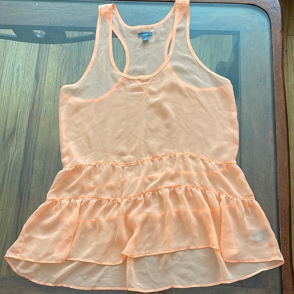 aerie Tops - Sheer aerie orange flowy top.